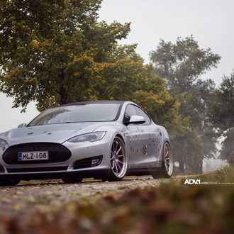 Custom Gray Debadged Tesla Model S - Photo by ADV.1