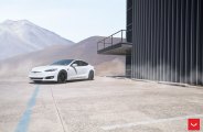 Panoramic Roof and Black Vossen Rims Highlight Dramatic Appearance of Model S