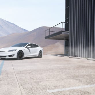 Panoramic Roof and Black Vossen Rims Highlight Dramatic Appearance of Model S