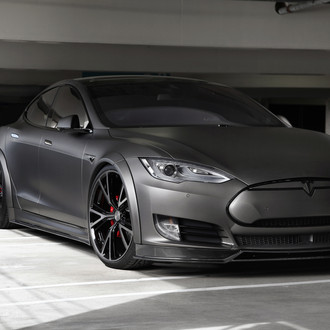 Tesla P90D Gets Custom Body kit Carbon Fiber Accents and Niche Wheels
