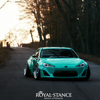 Custom Headlights on Mint Stanced Toyota 86 - Photo by Arlen Liverman