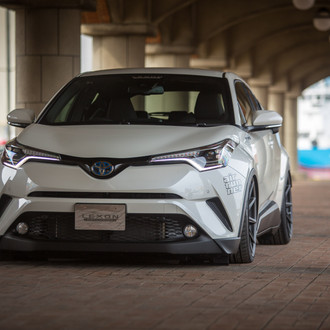 White Toyota C-HR with Custom LED Headlights - Photo by Vossen