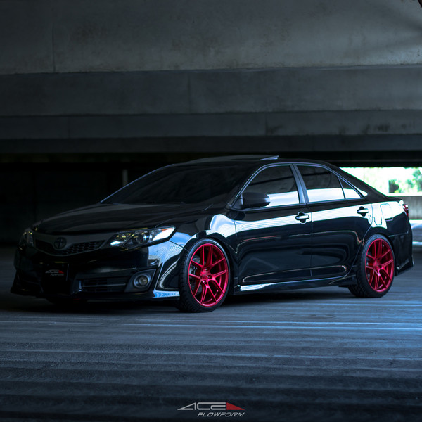A Camry that Stands out - Black Paint and Red ACE Alloy Rims - Photo by ACE Alloy