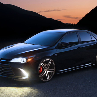 Black Toyota Camry with Custom Billet Grille - Photo by TIS Wheels