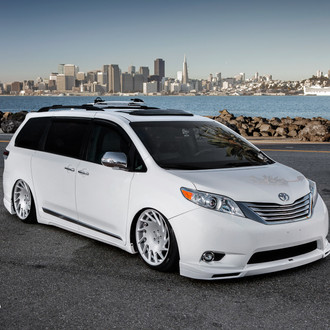 Custom White Lowered Toyota Sienna - Photo by Vossen