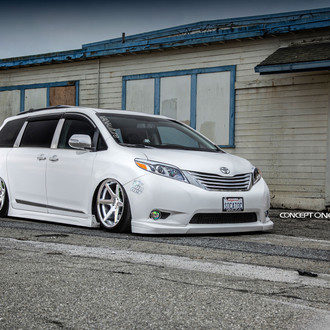 Custom Lowered White Toyota Sienna - Photo by Concept One