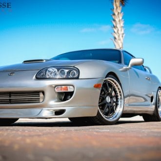 Amazing Body Work on Red Convertible Toyota Supra Shod in Custom Rims ...