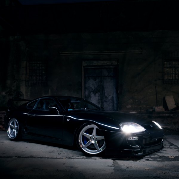 Black Toyota Supra with Custom Front Bumper - Photo by JR Wheels