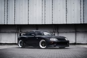 Black Toyota Supra Shod in JR Wheels Wrapped in Continental Tires