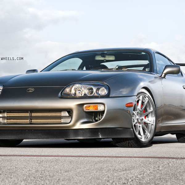 Gray Toyota Supra with Carbon Fiber Front Lip - Photo by ADV.1