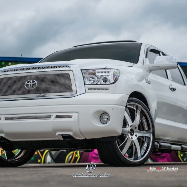 White Toyota Tundra with Chrome Mesh Grille - Photo by Vellano
