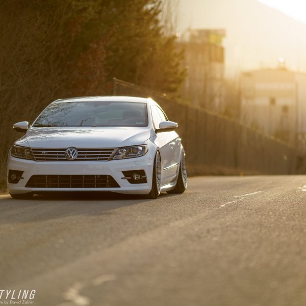 White Lowered VW CC with Chrome Grille - Photo by Rotiform