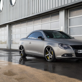 Gray Matte VW EOS with Custom Front Bumper - Photo by Vossen