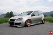 Stanced Out VW Golf GTI Sporting Multi Spoke Aftermarket Wheels Wrapped in Tires
