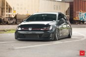 Slammed Beauty: Black VW Golf GTI on Custom Rims
