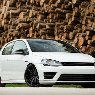 White VW Golf R with Blacked Out Grille - Photo by Vossen