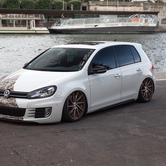 Custom Painted White VW Golf  - Photo by Vossen