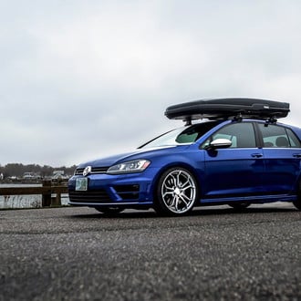 Thule Roof Rack on Blue VW Golf - Photo by Avant Garde Wheels