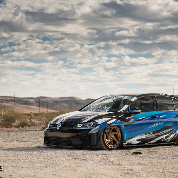 Custom Painted VW Golf with LED-Bar Style Headlights - Photo by zandbox
