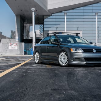Graphite Gray Jetta Stanced on TSW Machined Custom Wheels - Photo by TSW