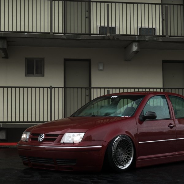 Cherry Red VW Jetta with Crystal Clear Headlights - Photo by Rotiform