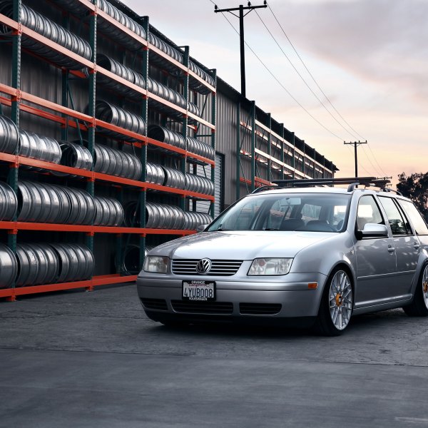 Silver VW Jetta Wagon with Base Rack System - Photo by Rotiform