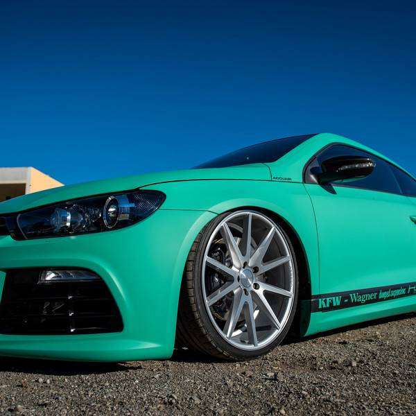 Fresh Mint Scirocco on Air Suspension - Photo by Vossen