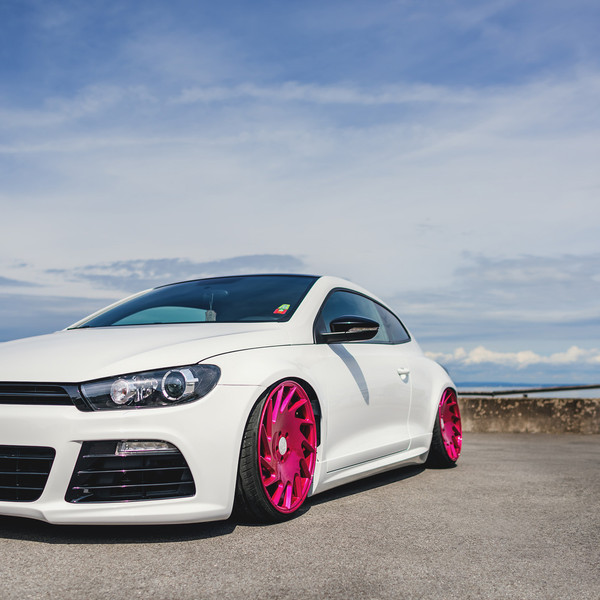Custom Front Bumper on White VW Scirocco - Photo by Vossen