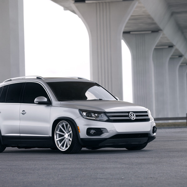 Silver VW Tiguan with Custom Bumper Guard - Photo by Vossen