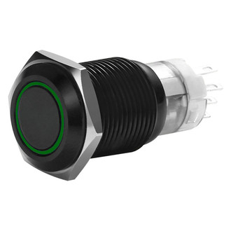 Install Bay® - 19mm Momentary Green LED Switch with Harness