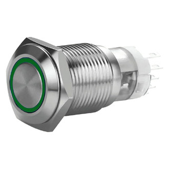 Install Bay® - 16mm Momentary Green LED Switch with Harness