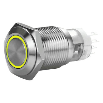 Install Bay® - 16mm Momentary Yellow LED Switch with Harness