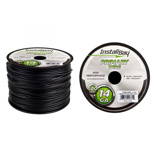 Install Bay® - 14 AWG Single 500' Black Stranded TWP Primary Wire