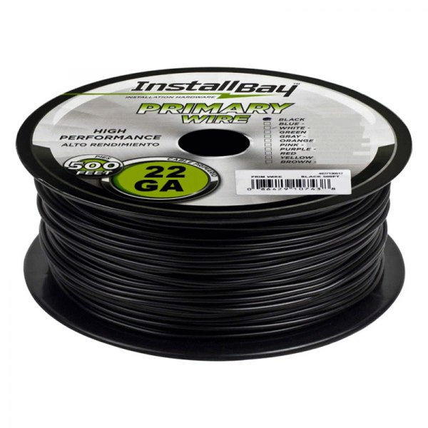 Install Bay® - 22 AWG Single 500' Black Stranded TWP Primary Wire