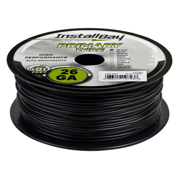 Install Bay® - 26 AWG Single 500' Black Stranded TWP Primary Wire