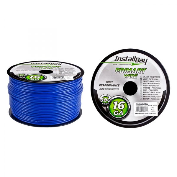 Install Bay® - 16 AWG Single 500' Blue Stranded TWP Primary Wire