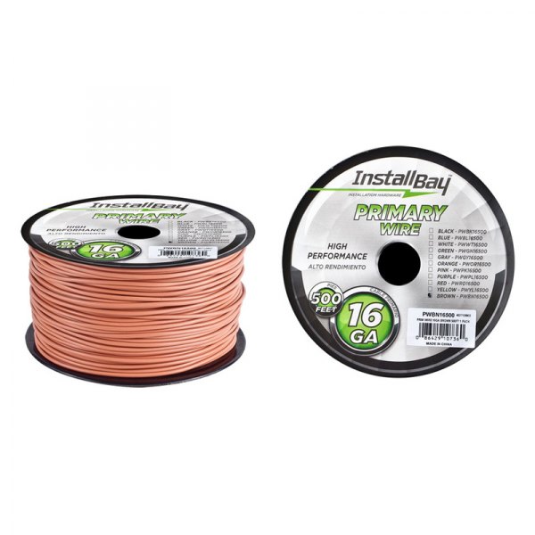 Install Bay® - 16 AWG Single 500' Brown Stranded TWP Primary Wire
