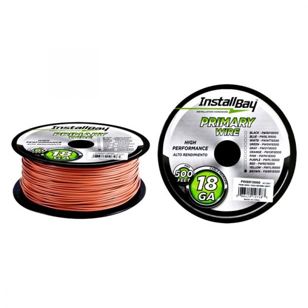 Install Bay® - 18 AWG Single 500' Brown Stranded TWP Primary Wire