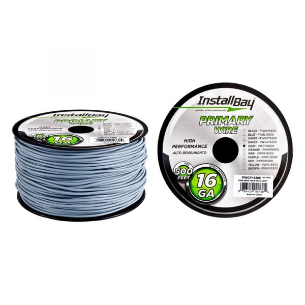 Install Bay® - 16 AWG Single 500' Gray Stranded TWP Primary Wire