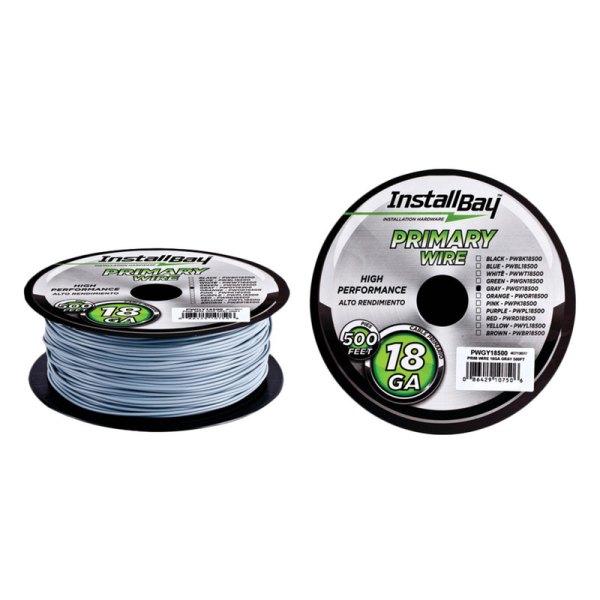 Install Bay® - 18 AWG Single 500' Gray Stranded TWP Primary Wire