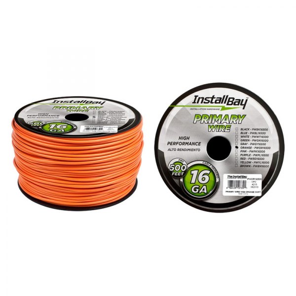 Install Bay® - 16 AWG Single 500' Orange Stranded TWP Primary Wire
