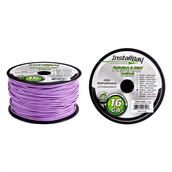 Install Bay® - 16 AWG Single 500' Purple Stranded TWP Primary Wire