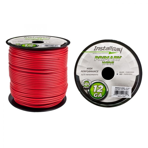 Install Bay® - 12 AWG Single 500' Red Stranded TWP Primary Wire
