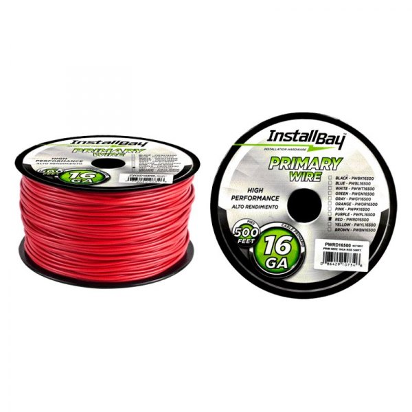 Install Bay® - 16 AWG Single 500' Red Stranded TWP Primary Wire