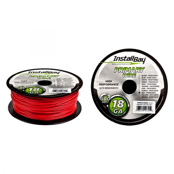 Install Bay® - 18 AWG Single 500' Red Stranded TWP Primary Wire