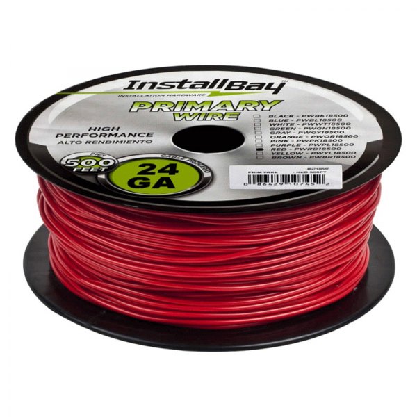 Install Bay® - 24 AWG Single 500' Red Stranded TWP Primary Wire