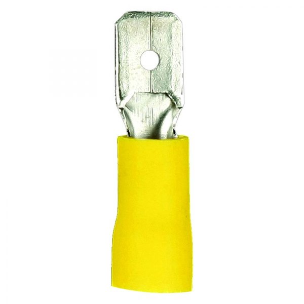 Install Bay® - 0.250" 12/10 Gauge Vinyl Insulated Yellow Male Quick Disconnect Connectors