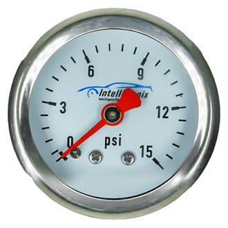 Intellitronix® - 1-1/2" Analog Liquid Filled Fuel Pressure Gauge, 0-15 PSI