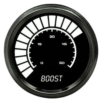 Intellitronix® - 2-1/16" LED Analog Bargraph Boost Gauge With Sender, White, 0-60 PSI