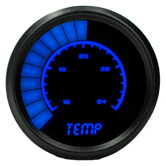 Intellitronix® - 2-1/16" LED Bargraph Water Temperature Gauge, Blue, 160-240 F